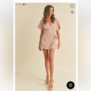 red grid pattern tied romper